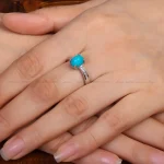 انگشتر فیروزه عجمی زنانه کد 34124