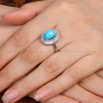 انگشتر فیروزه عجمی زنانه کد 34133