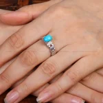 انگشتر فیروزه عجمی زنانه کد 34136