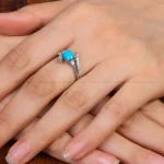 انگشتر فیروزه عجمی زنانه کد 34141