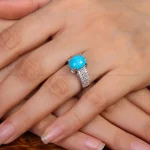 انگشتر فیروزه عجمی زنانه کد 34170