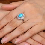 انگشتر فیروزه عجمی زنانه کد 34178