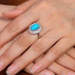 انگشتر فیروزه عجمی زنانه کد 34182