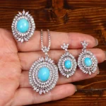 نیم ست فیروزه زنانه کد 34189