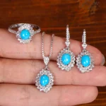 نیم ست فیروزه زنانه کد 34235