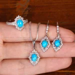 نیم ست فیروزه زنانه کد 34239