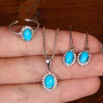 نیم ست فیروزه زنانه کد 34243