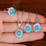 نیم ست فیروزه زنانه کد 34244