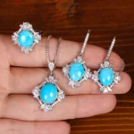 نیم ست فیروزه زنانه کد 34247