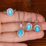 نیم ست فیروزه زنانه کد 34250