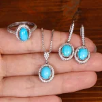 نیم ست فیروزه زنانه کد 34252