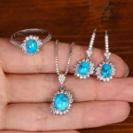 نیم ست فیروزه زنانه کد 34253