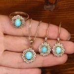 نیم ست فیروزه زنانه کد 34283