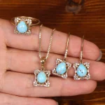 نیم ست فیروزه زنانه کد 34284