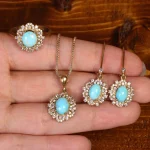 نیم ست فیروزه زنانه کد 34293