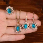 نیم ست فیروزه زنانه کد 34310