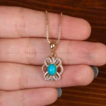 گردنبند فیروزه زنانه کد 34365