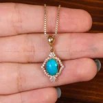 گردنبند فیروزه زنانه کد 34391