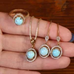 نیم ست فیروزه زنانه کد 34396