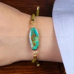 دستبند فیروزه زنانه کد 34454
