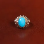 انگشتر فیروزه عجمی مردانه کد 34679