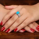انگشتر فیروزه شجری زنانه کد 34707