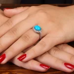 انگشتر فیروزه عجمی زنانه کد 34733