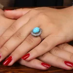 انگشتر فیروزه عجمی زنانه کد 34734