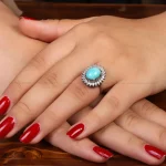 انگشتر فیروزه عجمی زنانه کد 34740