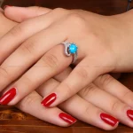 انگشتر فیروزه عجمی زنانه کد 34743