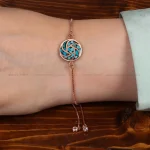 دستبند مسی فیروزه کوب کد 34753