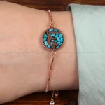 دستبند مسی فیروزه کوب کد 34754