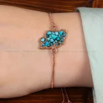 دستبند مسی فیروزه کوب کد 34755