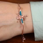 دستبند مسی فیروزه کوب کد 34760