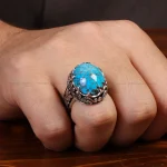 انگشتر فیروزه شجری مردانه کد34459