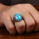 انگشتر فیروزه شجری مردانه کد34460