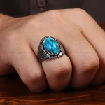 انگشتر فیروزه شجری مردانه کد34461