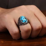 انگشتر فیروزه شجری مردانه کد34462