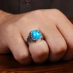 انگشتر فیروزه شجری مردانه کد34466