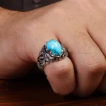 انگشتر فیروزه شجری مردانه کد34468