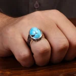 انگشتر فیروزه شجری مردانه کد34469