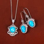نیم ست فیروزه زنانه کد 34784