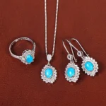 نیم ست فیروزه زنانه کد 34787