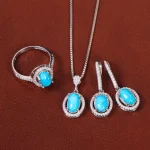 نیم ست فیروزه زنانه کد 34789
