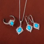 نیم ست فیروزه زنانه کد 34793