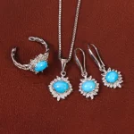 نیم ست فیروزه زنانه کد 34794