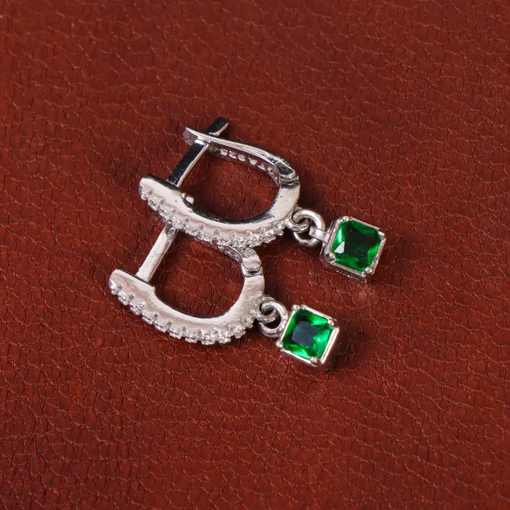 گوشواره طرح زمرد زنانه کد 34802