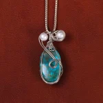 گردنبند فیروزه زنانه کد 34812