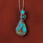 گردنبند فیروزه زنانه کد 34819