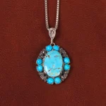 گردنبند فیروزه زنانه کد 34830